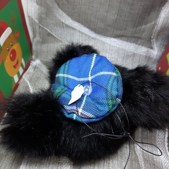 Tartan Teddy Bear Christmas Ornament - Genuine Fur - New Zealand Possum - Picture 6 of 8